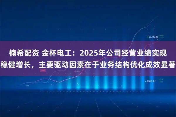 楠希配资 金杯电工：2025年公司经营业绩实现稳健增长，主要驱动因素在于业务结构优化成效显著